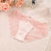 Elegant Rhinestone Lace Low-Rise Satin Cutout Women's Triangle Panties