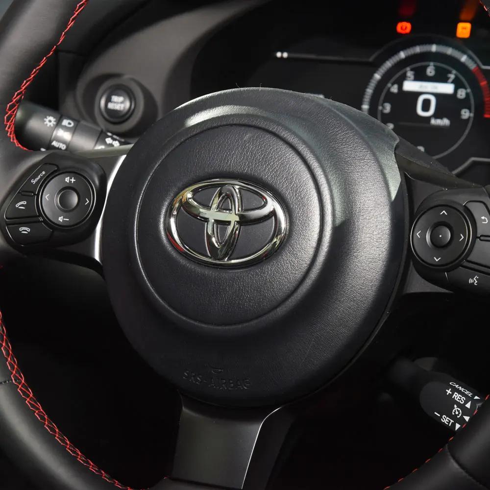 BBcp3 Car Steering Wheel Badge Emblem Sticker Auto-Styling For Toyota Corolla Cross Crown Rav4 Chr Avensis Aygo Raize Camry TRD Venza