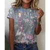 Luxurious Golden 3D Printed T-shirt for Ladies, Fashionable Summer Large-sized Loose Clothing