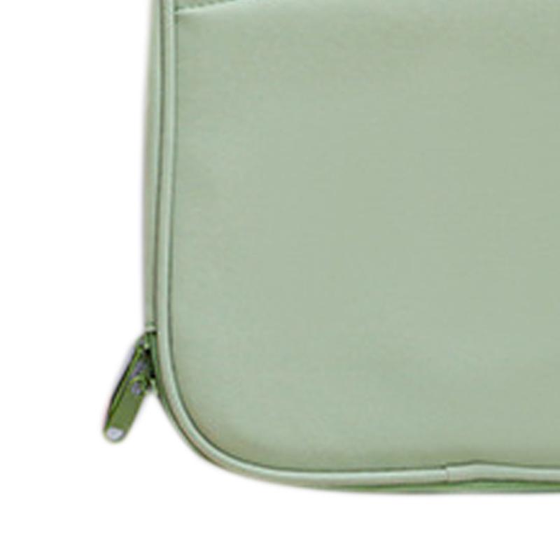Funda para Tableta Bolsa Portátil Cremallera Doble Metálica Moda Algodón Bolsa de Almacenamiento para Tableta Funda Protectora Maletín verde