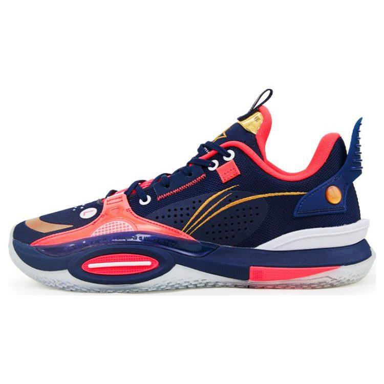 Li Ning All City 10 Basketball Shoes Men's Low Top Blue/Red ABAS009-25