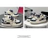 Sneakers Patchwork di Jeans Scarpe Casual con Lacci e Plateau