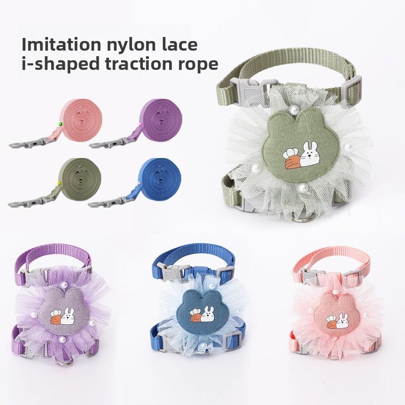 Cat Leash, Cat Rope, I-shaped Cat Chest Strap, Lace Cat Leash, Adjustable Anti-break Strap