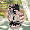 Phone Case: 2D Flat, Suitable for iPhone 18 17 16 15 14 13 12 Pro, Cat Ear Girl, Perfect Holiday Gift for Christmas and Halloween