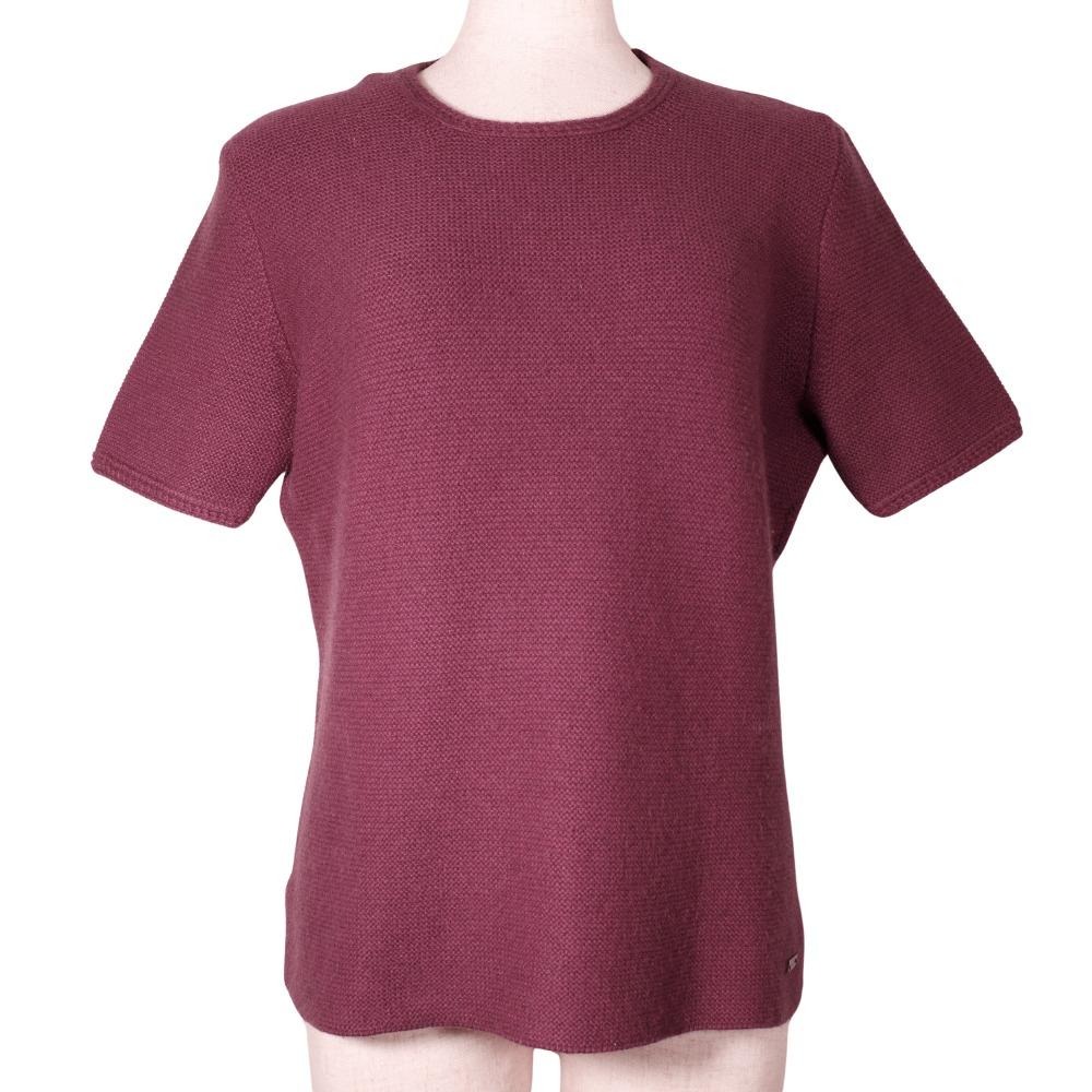 

Salvatore Ferragamo Short sleeve sweater wine-red cashmere Women Used