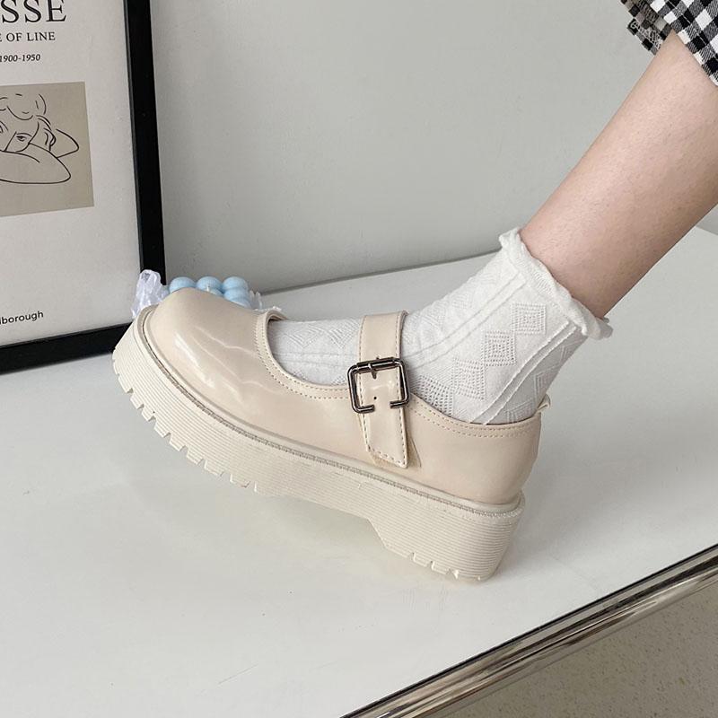 

Туфли Мэри Джейн для женщин, весенние туфли-лодочки на массивной платформе с ремешком на щиколотке, женские туфли Лолиты на толстой подошве, милые туфли в стиле Харадзюку