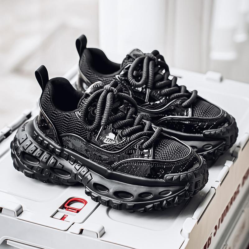 Men's Shoes Fashion Trend Mesh Breathable Thick Bottom Shoes Outdoor Anti-slip Comfortable Sneakers Casual Running Shoes White Shoes