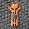 Umbrella Dancing Piggy Wooden Brooch Bunny Kitty Scarf Buckle Cute Animal Sweater Pin  Sweater