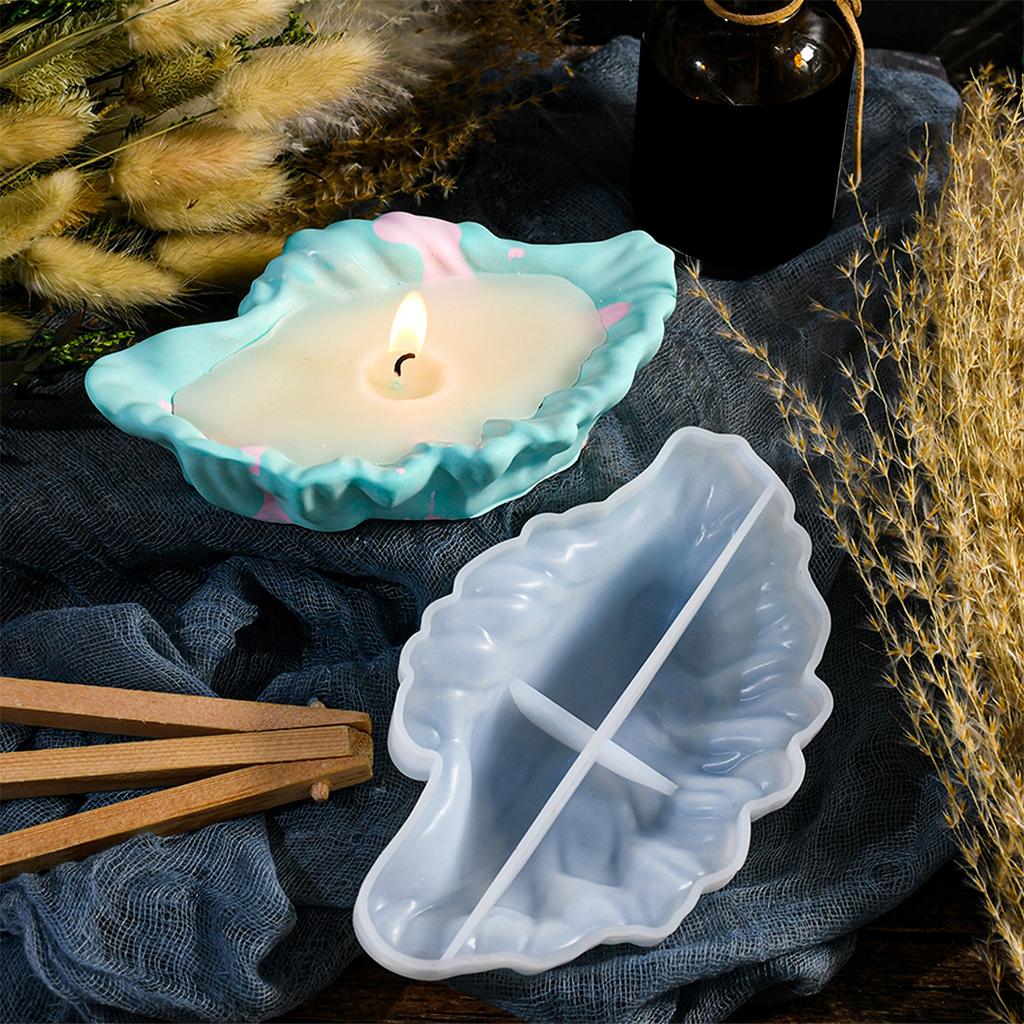 Creative Silicone Mold for Making Beautiful Shell Wave Plates and Aromatherapy Plaster Candle Holders Decoration