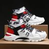 Men's High-top Fleece-lined Chunky Sneakers Colorblock Non-slip Warm Casual Sports Shoes