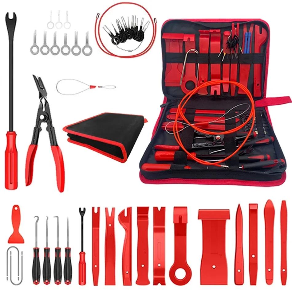 Auto Panel Door Audio Trim Removal Kit Portable Car Panel Disassembly Tools Clip Pliers Fastener Remover for Vehicle Interior