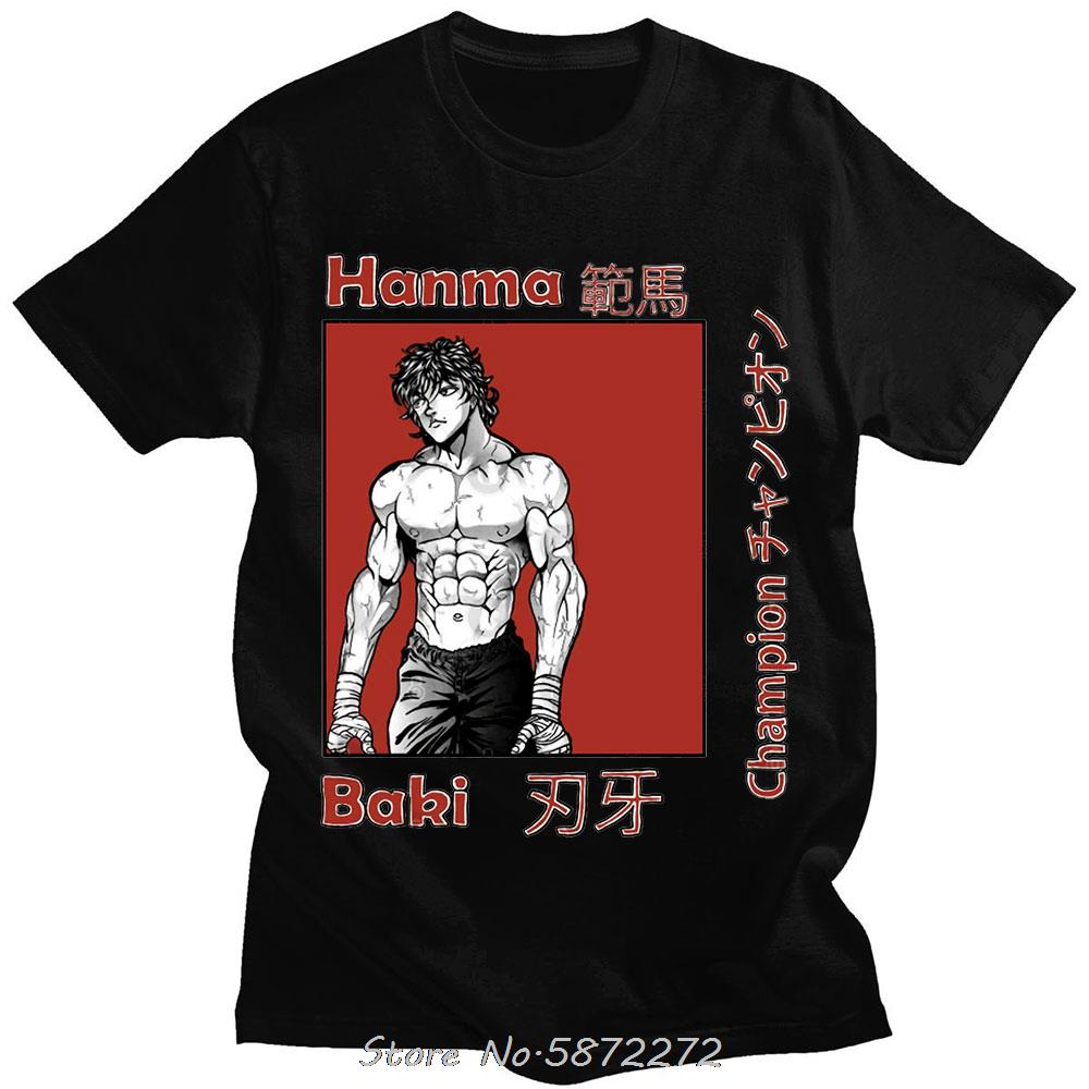 Baki The Grappler Anime Unisex T-Shirt Yujiro Hanma Lässiges Unisex Baumwoll-T-Shirt Kleidung Für Teenager Klassisches Punk-T-Shirt T-Shirt Kleidung