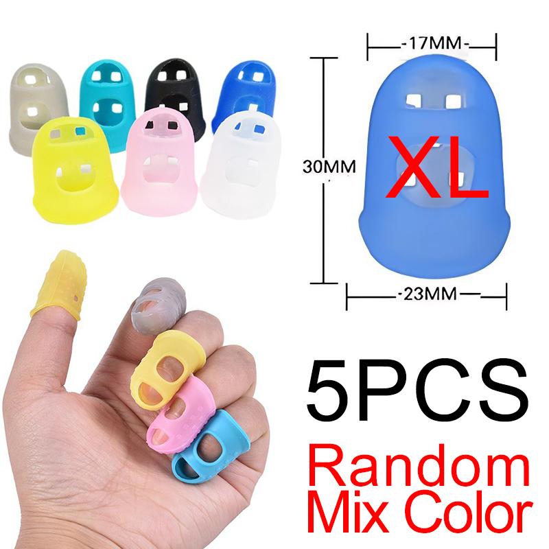 5PCS/Pack Random Color Silicone Thimbles M/L/XL Size Available Multifunctional  Finger Picks Protector Sewing Tool Accessory ZYF
