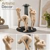 Three Athletes Shower Sculpture Figurine Set with Central Shower Column Standing On Round Base for Display and Decoration
