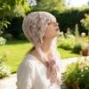 Elegant Hollow Out Mesh Head Wrap Soft Cupro Fiber Hat Bandana Headscarf For Summer Fashion Accessory