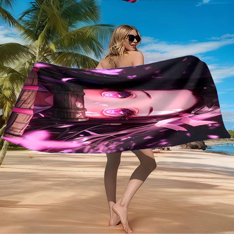 Butterfly Nezuko Fantasy Beach Towel Microfiber Beach Towel, Lightweight and Quick-Dry, for Summer Travel, Swimming Pool Fan Birthday Gift