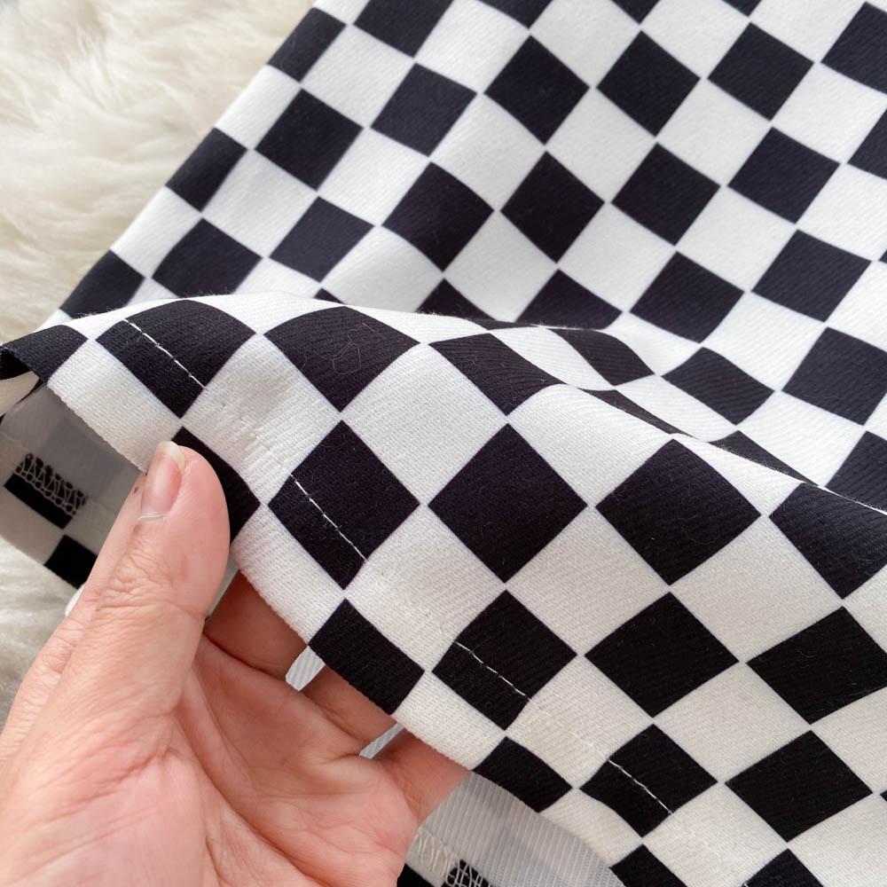 Plaid Skirt Women's Spring And Summer Niche Split One-Step Skirt Medium Long High Waist A-Shaped Hip Wrap Skirt