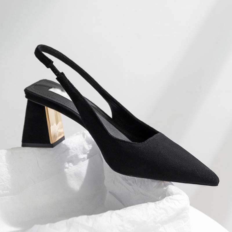 Women High Heels Hot Sale Black High Heels Shoes Sandals Summer 2023 New Party Sexy Thick Mules Shoes Slippers Ladies Wedding