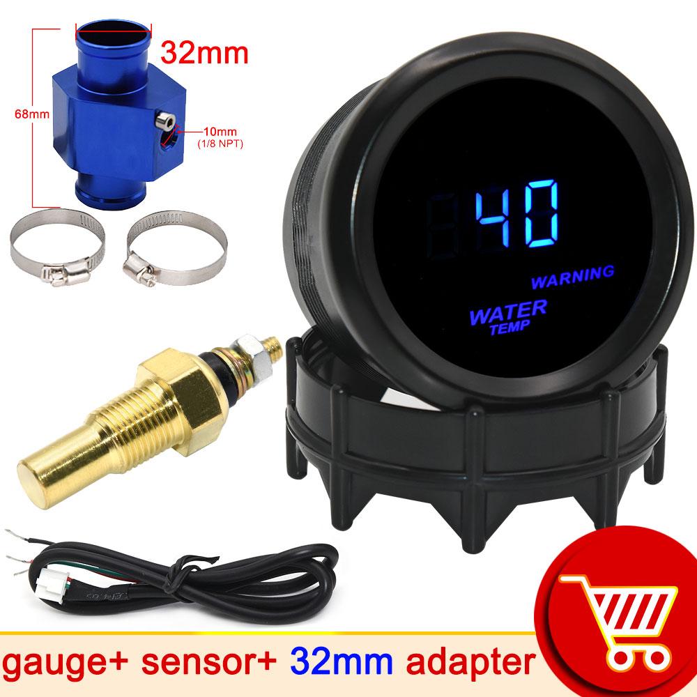 HD 52mm Digital Water Temperature Gauge Car Racing Modification 40~150 Celsius Temp Meter With Sensor Adapter 1/8NPT Thermometer