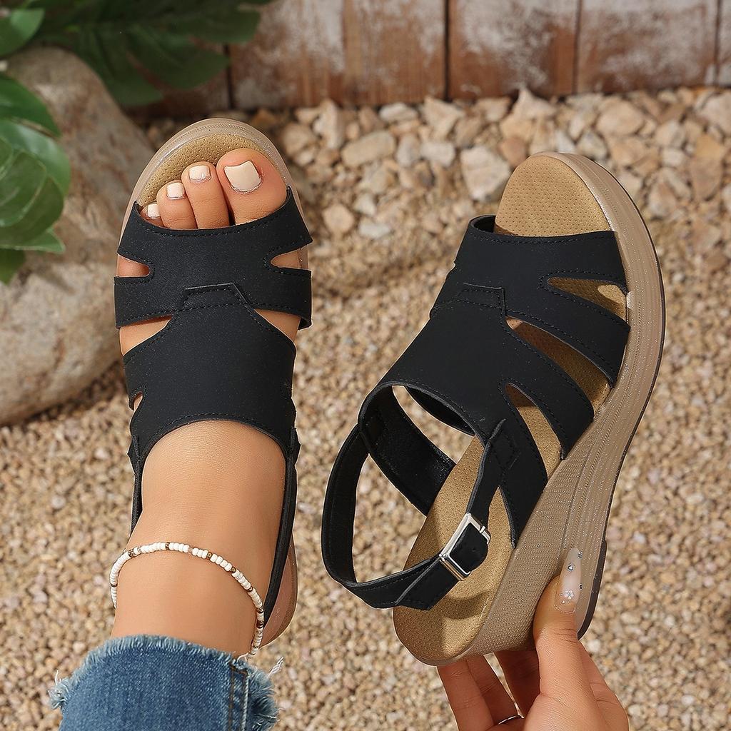 Sandales Plateforme Tailleuse à Bout Ouvert - Chaussures Épaisses Style Nouveau