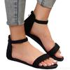 One button soft soled comfortable women flat shoes new 2026 summer fashion with zipper women's sandals daily casual slippers