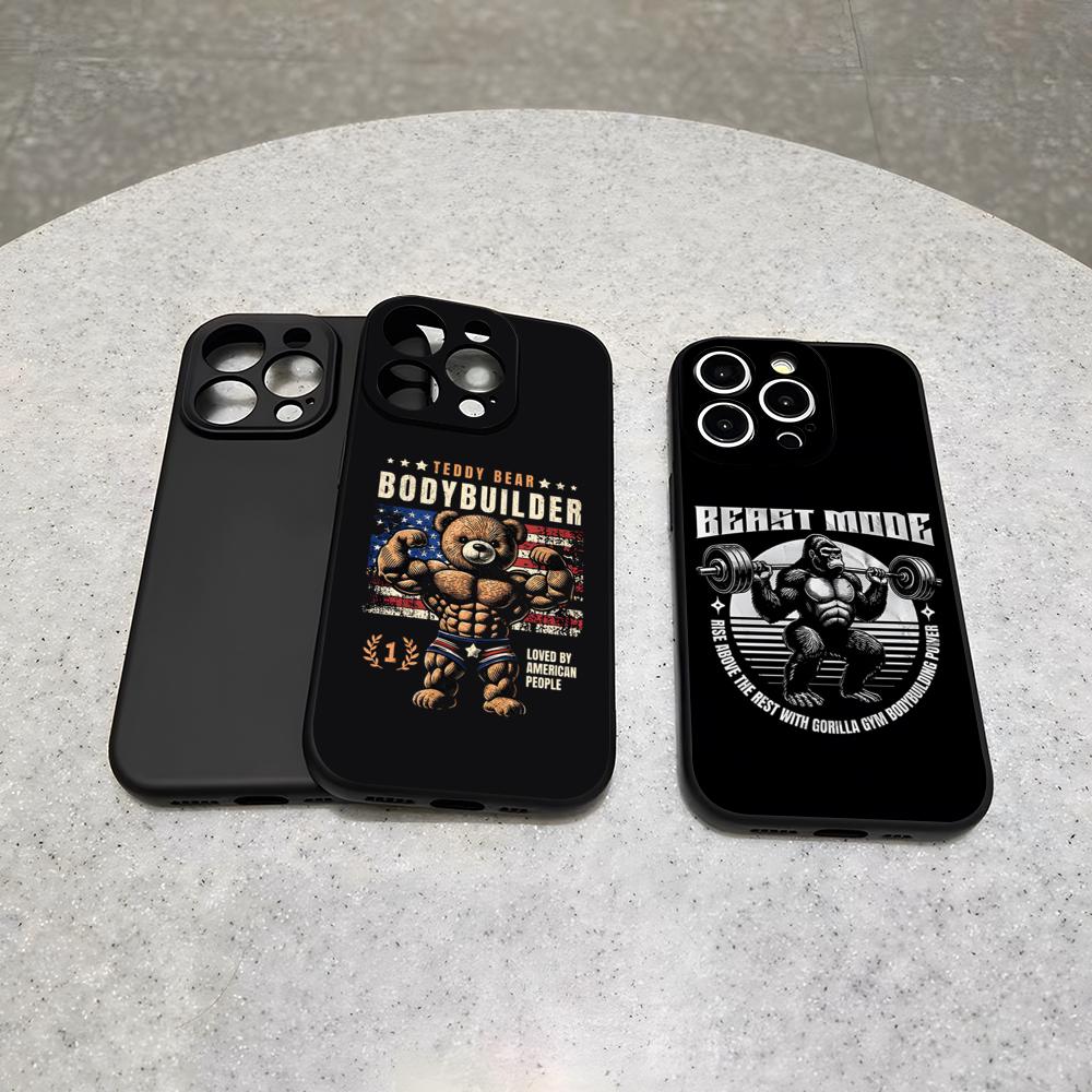 Animals Fitness Bodybuilding Phone Case For 16 Pro Max Iphone 17 Pro Max 14 15 Plus 12 13 11 Pro Xr X Xs SE Back Cover
