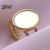 Round Metal Ring Base Stainless Steel Adjustable Blank Cabochon DIY