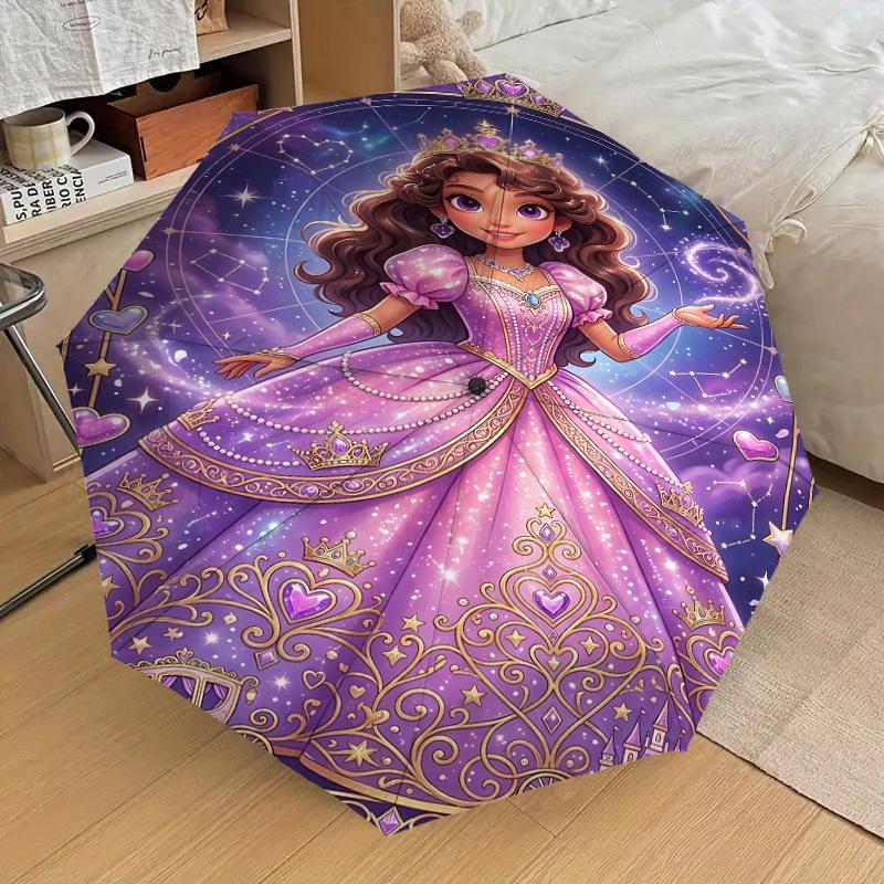 1PC Princess Castle Umbrella-8-Rib Reinforced, Automatic Open, Lightweight & Durable, Fashion Accessory for Outdoor, J0382