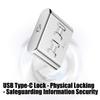 AntiTheft Type C Port Lock USB C port Blockers Data Protections with Detachable Seal Key Corrosion Resistant Metal Design