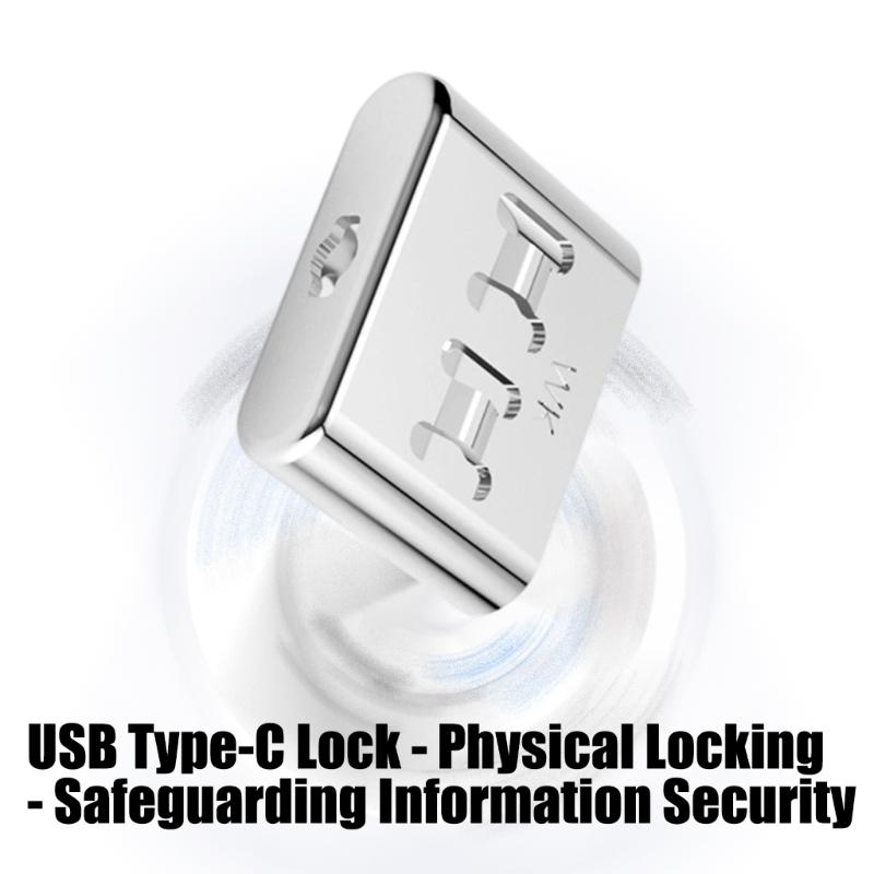 AntiTheft Type C Port Lock USB C port Blockers Data Protections with Detachable Seal Key Corrosion Resistant Metal Design