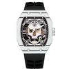 SEVEN XII Mechanical Automatic Skeleton Watch with Carbon Fiber Barrel Tonneau Luminous Popular Watch Men's Case, Shape, Shape, Dial, Waterproof,