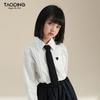 Girls' Long Sleeve White Casual Shirt