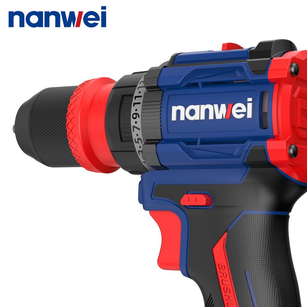 NANWEI 50 Nm 4-in-1 Electric Screwdriver with Multiple Heads ,Brushless Motor ,20 V