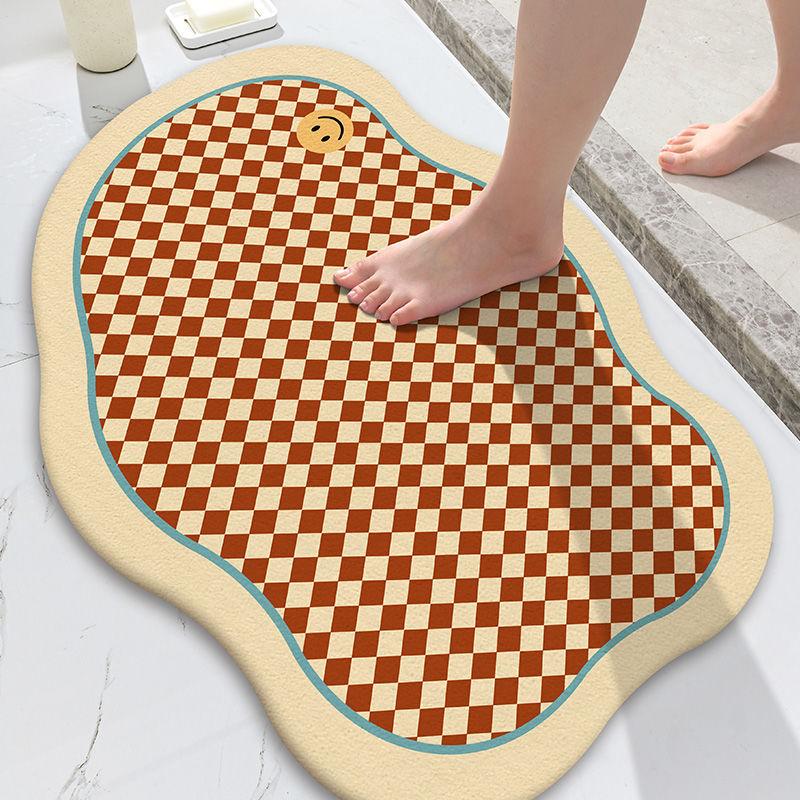 Toilette Rutschfeste Matte Badezimmertür Saugfähige Matte Schlafzimmerteppich Haushaltsmatte Toilette Toilettentürmatte