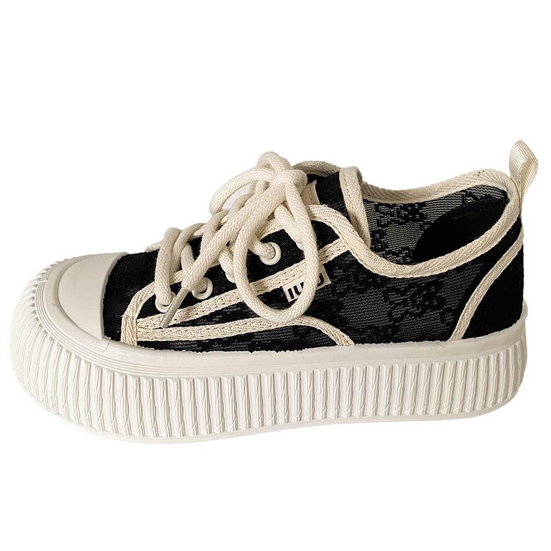 F2410 Mesh Breathable Summer Little White Shoes Women's Shoes 2024 New Bread Shoes Niche Biscuit Shoes Student Board Shoes