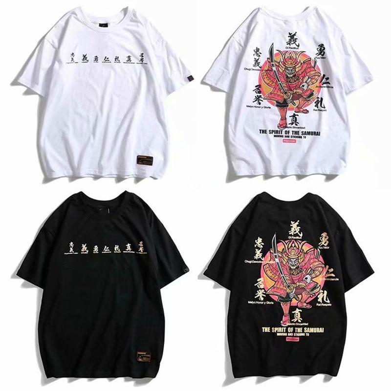 Letní pánské tričko Čínské Harajuku Trend Osobnost Trička Nadměrná Měkká Ležérní Topy Pár Košile do O s krátkým rukávem