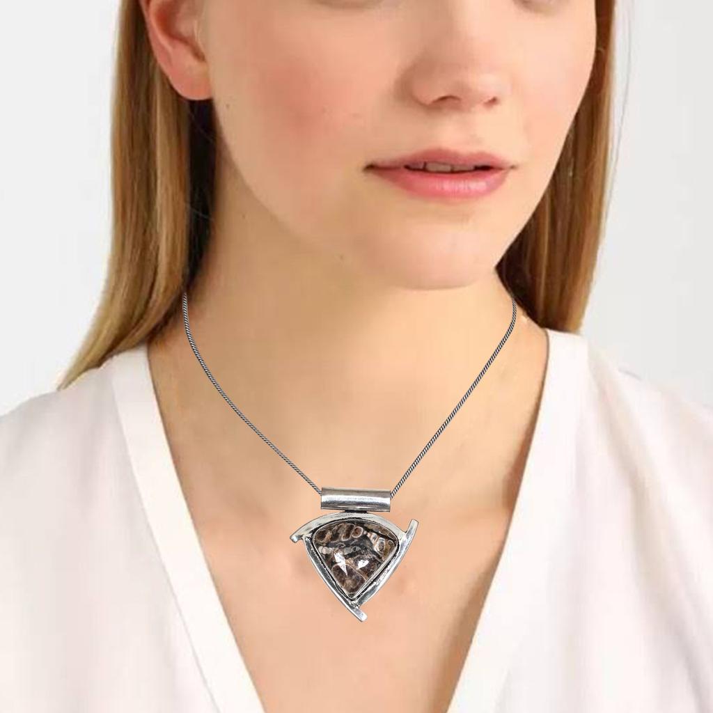 SOLID STERLING SILVER TURTELLA JASPER INCH PENDANT Jasper Turtella Silver