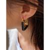 Resin Earrings Women Geometric Irregular Stud Earrings New Trendy Ear Jewelry Party U-shaped Earrings Retro Personality Everything with Niche Earrings