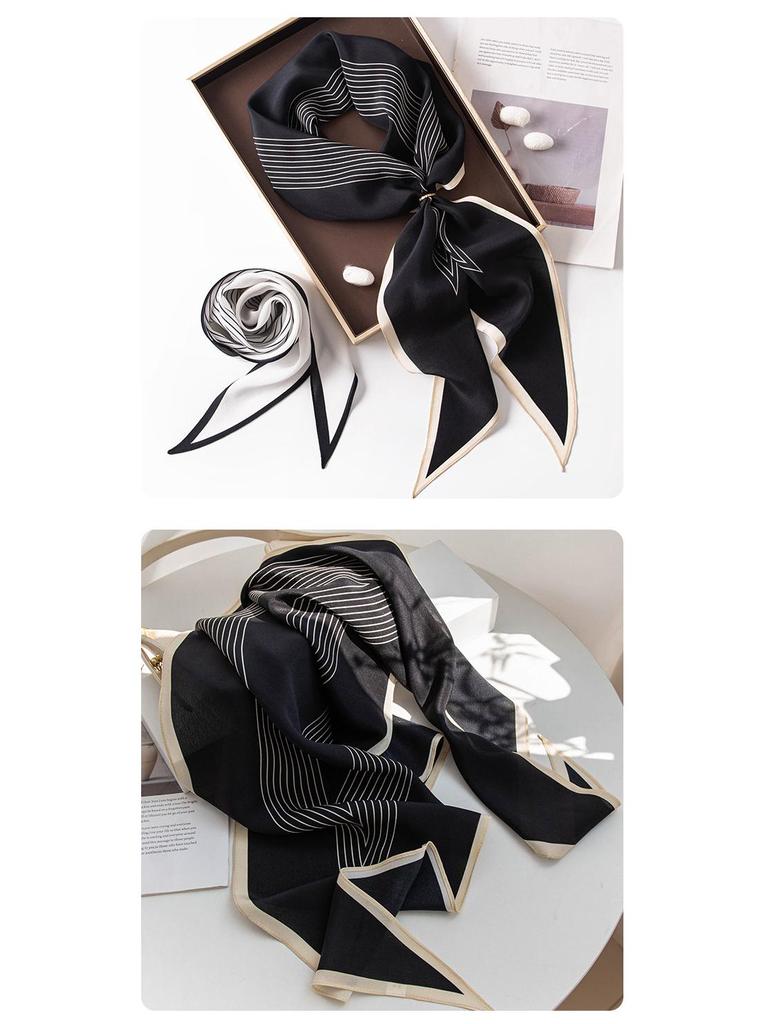 Autumn Women's 100% Mulberry Silk Crepe Double-Sided Scarf – Light Luxury Shawl & Sunscreen Snood