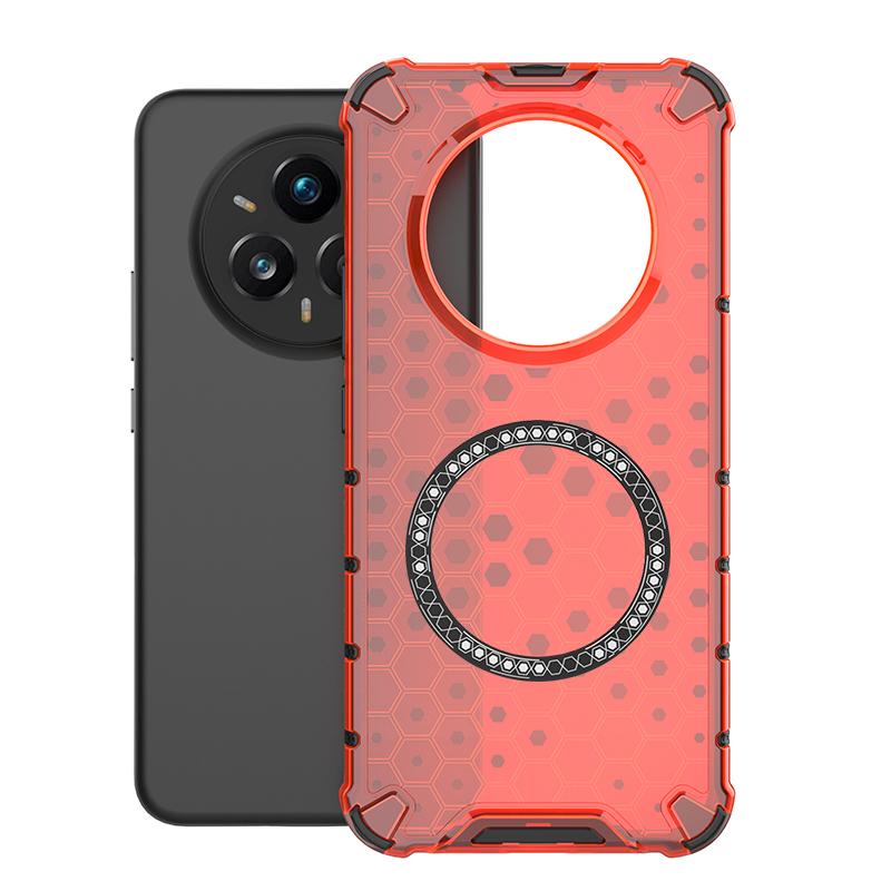 Honeycomb Style Armor Shockproof Phone Case For Realme 14 Pro Plus Four Corners Airbags Magnetic Wireless Charging Back Cover