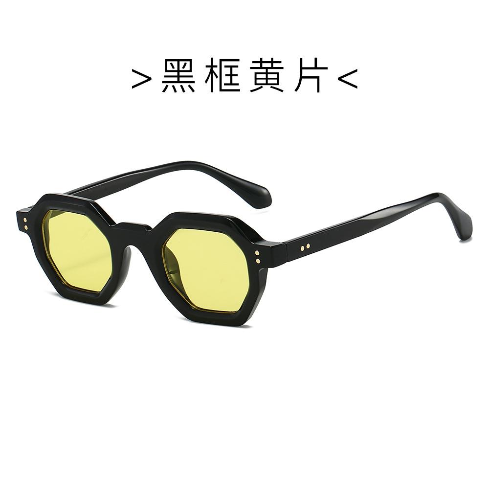 Retro Polygonal Sunglasses Travel Photo Concave Uv Protection Sunglasses