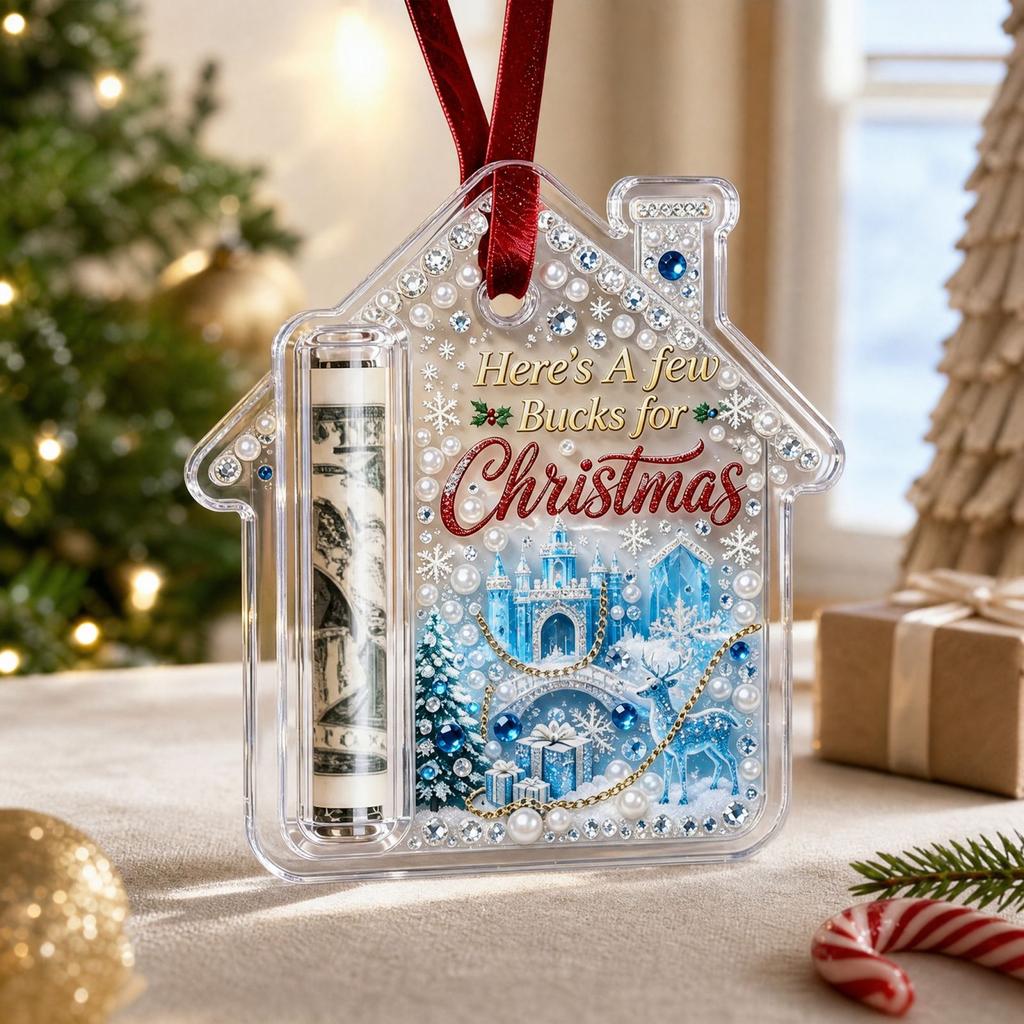 Christmas Ornament - 2D Flat Acrylic Holder Hanging Decoration for Gift Cards and
