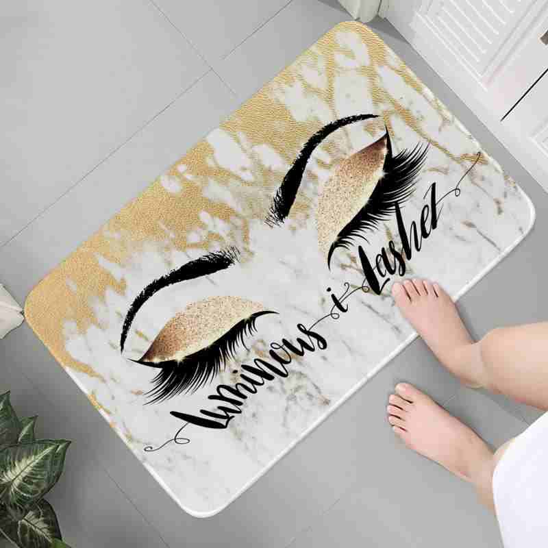 Lightweight Eye Print Crystal Pile Carpet Living Room Bedroom Entrance Foot Mat Kitchen Washable Dirty Resistant Doormat