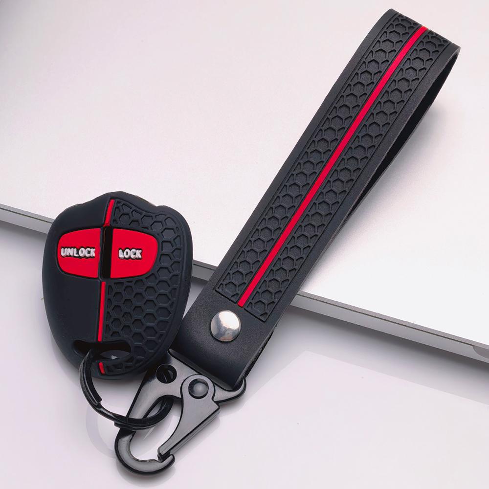 Key Fob Cover for Mitsubishi Outlander ASX Lancer Triton Pajero Eclipse Cross Grandis with Keychain Anti-Scratch Surface Shockproof Structure