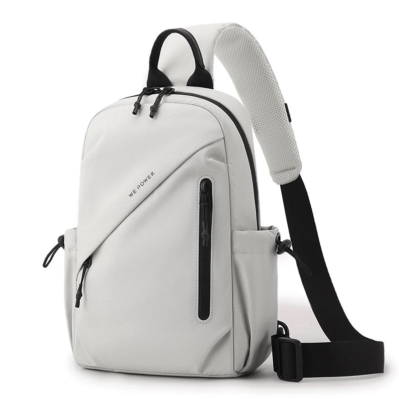 Sleek Black Sling Bag Men's Waterproof Crossbody Chest Bag for Casual Travel & Daily Use