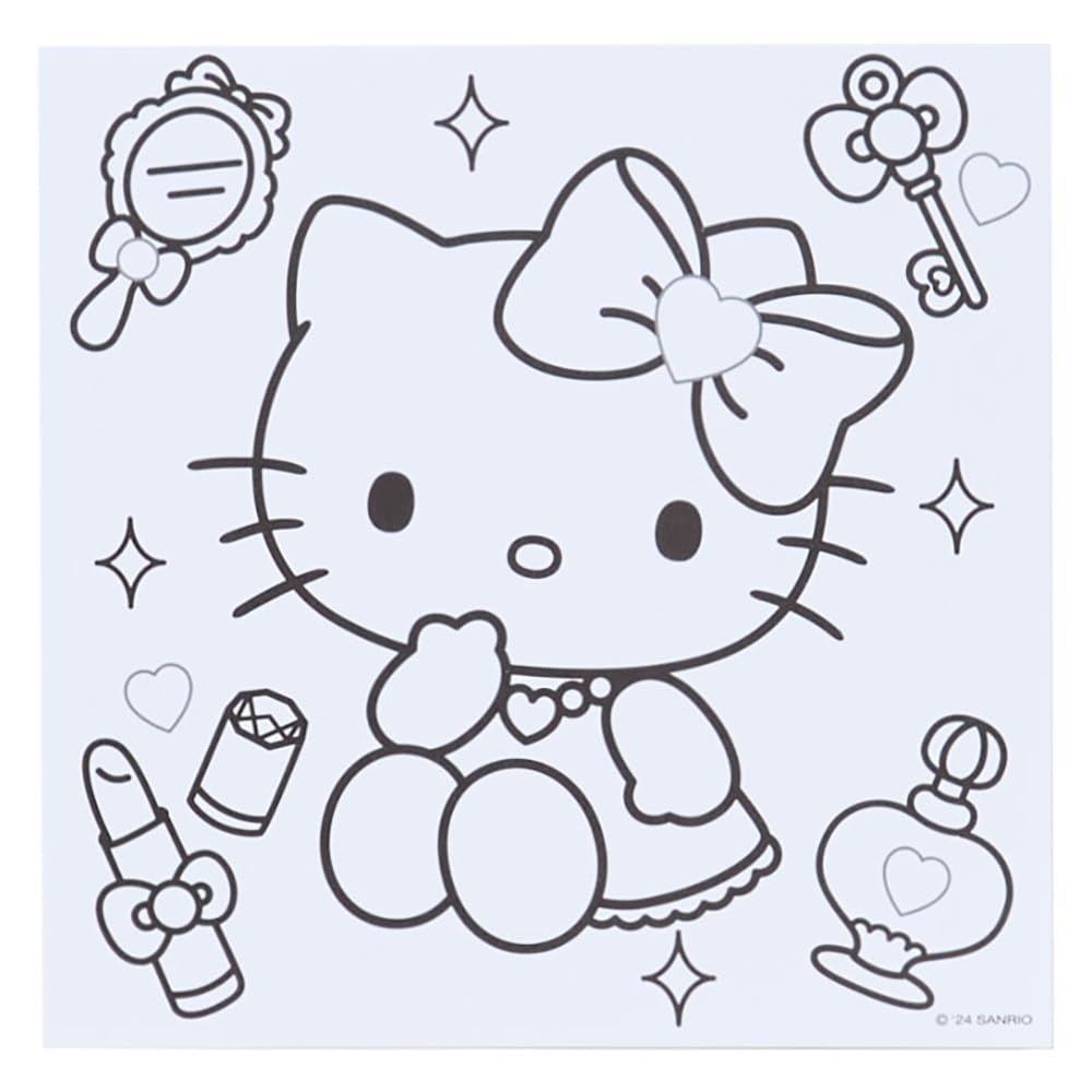 Sanrio Coloring Sticker 16cm Wide x 3cm Deep x Sanrio 429074 & Set, Pink, Approx. 22.5cm High, Characters,