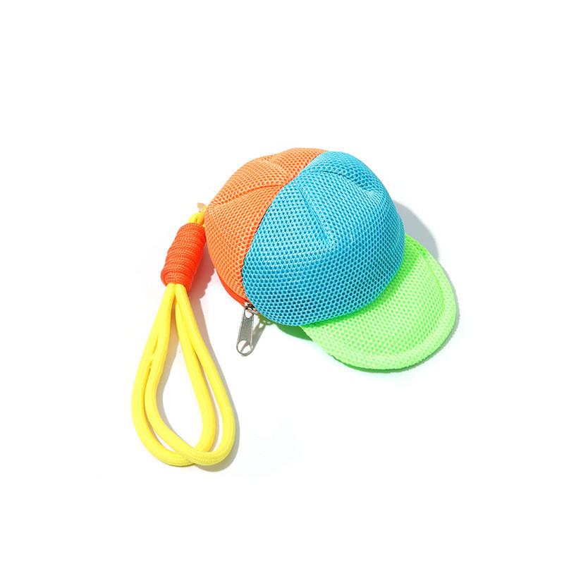 Polyester Dopamine Color Coin Purse With Keychain For Daily Use