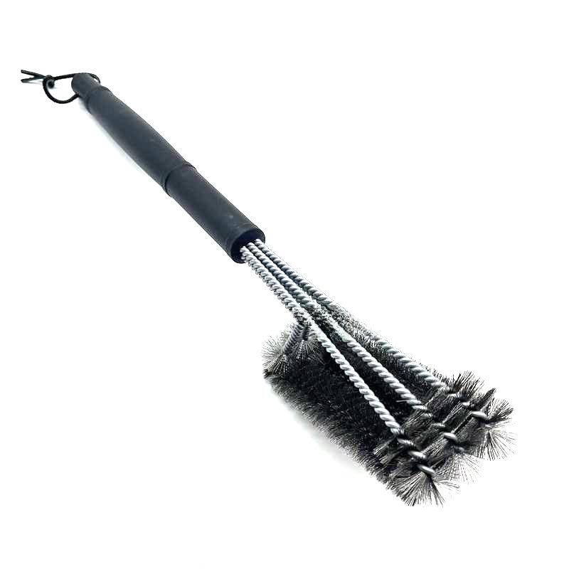 Triple-Head Stainless Steel Grill Cleaning Brush - BBQ Wire Brush Tool