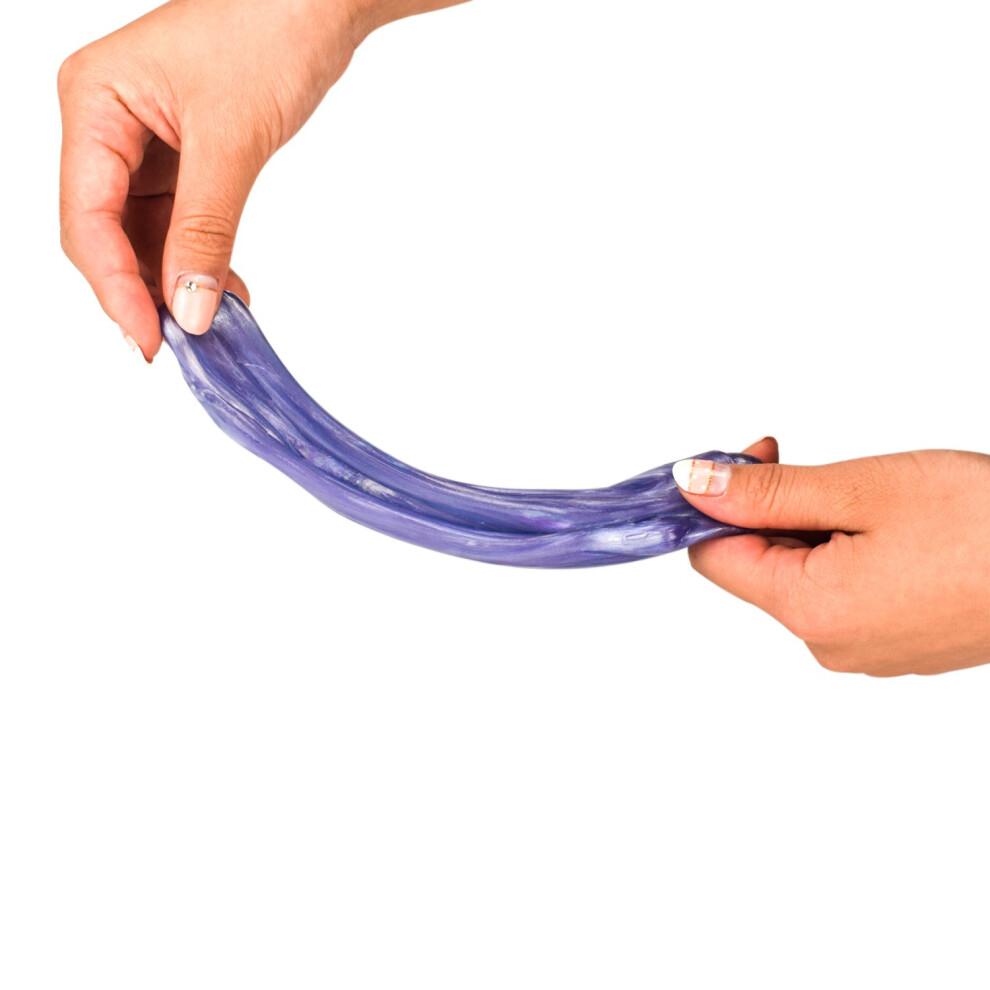 Galaxy Fluffy Slime 3pcs Blue and Purple Scented Stress Relief Toy for Kids and Adults