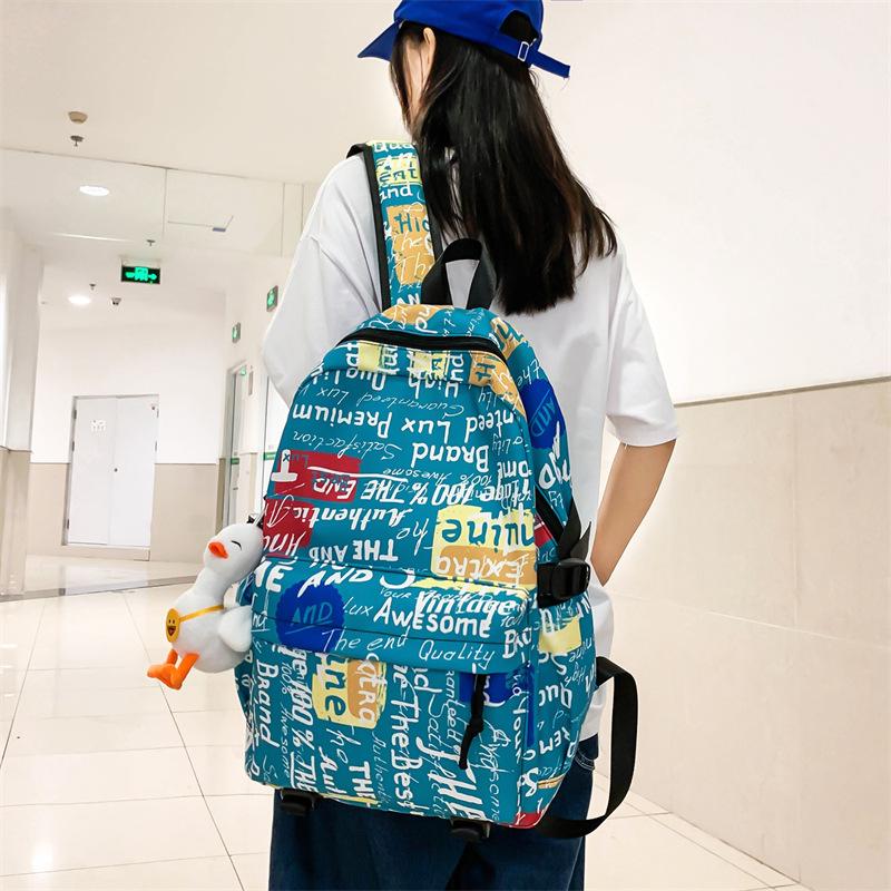 School Bag School Season Fashion Graffiti Backpack High School Student Large Capacity Couple Personality Backpack